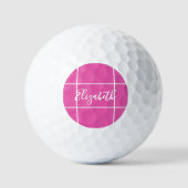 Eenvoudige hete roze minimalistische aangepaste na golfballen (Voorkant)