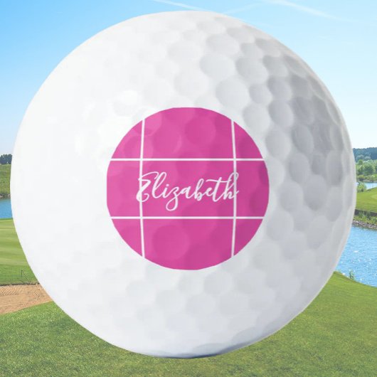 Eenvoudige hete roze minimalistische aangepaste na golfballen