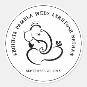 Eenvoudige hindoe-huwelijk Ganesha Ronde Sticker