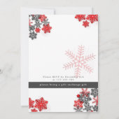 Eenvoudige HO Red en Black Snowflakes kerstkerstke Kaart (Achterkant)