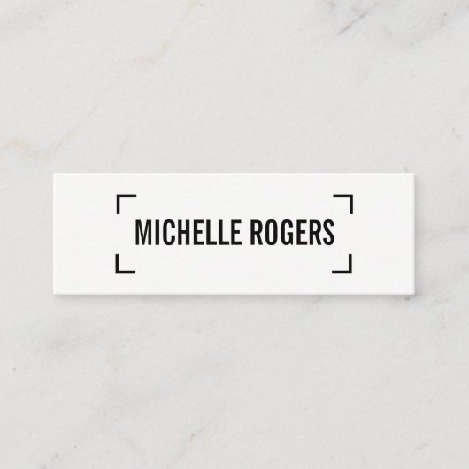 Eenvoudige / Hoekaccenten (Zwart) Mini Visitekaartje (Voorkant)