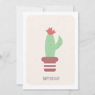 Eenvoudige Hoge Groene Woestijn Cactus Verjaardags Kaart