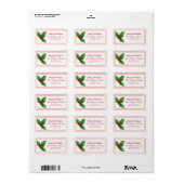 Eenvoudige Holly Berries Waterverf Kerstmis Adres Etiket (Full Sheet)
