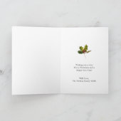 Eenvoudige Holly Wreath Merry Kerstmis Feestdagen Kaart (Binnen)