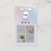 Eenvoudige Holografische Aura Instagram Fotocollag Visitekaartje (Voorkant)