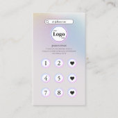 Eenvoudige Holografische Pastel Instagram Loyalite Visitekaartje (Voorkant)