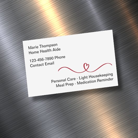 Eenvoudige Home Health Aide Visitekaartje Magneet