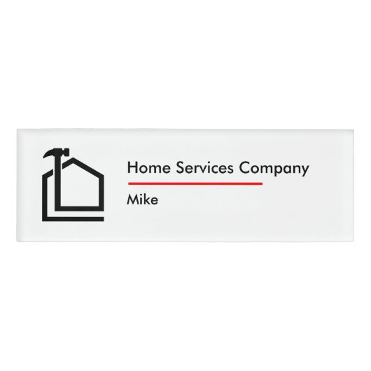 Eenvoudige Home Services Personeelsnaam ID-badges Naambadge (Voorkant)