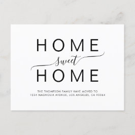 Eenvoudige Home Sweet Home Script Typografie Modus Aankondigingskaart