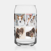 Eenvoudige Hond 10 Fotocollage Pawprint Hart Blikvorm Glas (Rechts)