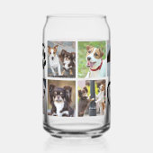 Eenvoudige Hond 10 Fotocollage Pawprint Hart Blikvorm Glas (Links)