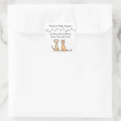 Eenvoudige hond en kat met pootafdrukken vierkante sticker (Tas)