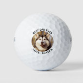 Eenvoudige hond foto gepersonaliseerde golfer golfballen (Voorkant)