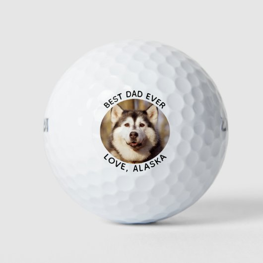 Eenvoudige hond foto gepersonaliseerde golfer golfballen (Voorkant)