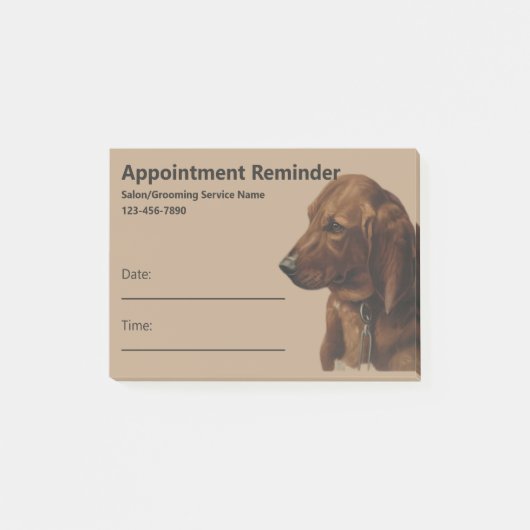 Eenvoudige Hond Groomer Service Afspraak Herinneri Post-it® Notes (Voorkant)