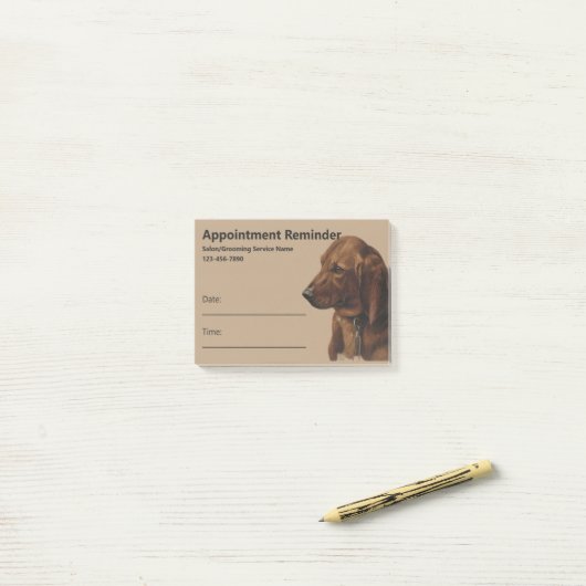 Eenvoudige Hond Groomer Service Afspraak Herinneri Post-it® Notes (Op bureau)