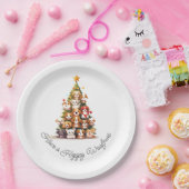 Eenvoudige hond kerst papieren bordje (Feest)