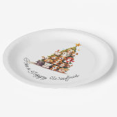 Eenvoudige hond kerst papieren bordje (Gekanteld)