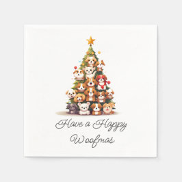 Eenvoudige hond kerst servet