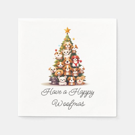 Eenvoudige hond kerst servet (Voorkant)