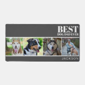 Eenvoudige Hond Papa Custom Vier Foto Collage Bureaumat (Voorkant)