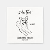 Eenvoudige hond schets bruiloft servet (Voorkant)