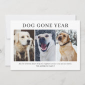 Eenvoudige Honden Weg Jaar 3 Foto Kerstmis Feestdagenkaart (Voorkant)