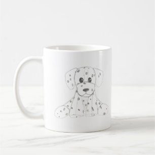 Eenvoudige hondendoodle kinder zwart wit Dalmatisc Koffiemok