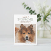 Eenvoudige hondenfoto kerstvakantie flat Kaart (Staand voorkant)