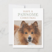 Eenvoudige hondenfoto kerstvakantie flat Kaart (Voorkant)