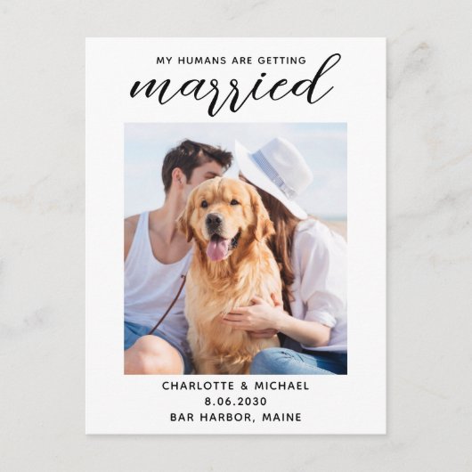 Eenvoudige hondenfoto opslaan Datum Aankondigingskaart (Voorkant)