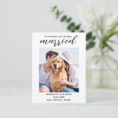 Eenvoudige hondenfoto opslaan Datum Aankondigingskaart (Staand voorkant)