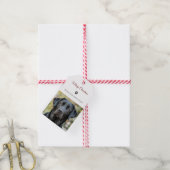 Eenvoudige hondenfoto Vrolijk kerstfeest Cadeaulabel (Met Touw)