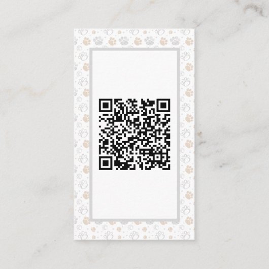 Eenvoudige hondengroomer met QR-code Visitekaartje (Achterkant)