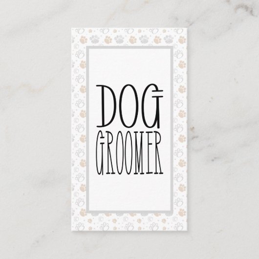 Eenvoudige hondengroomer met QR-code Visitekaartje (Voorkant)