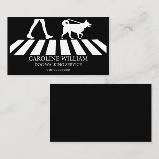 Eenvoudige hondenuitloop Afbeelding Pet Service Visitekaartje (Voorkant / Achterkant)