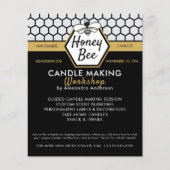 Eenvoudige Honey Bee Honeycomb Zwart Geel Workshop Flyer (Voorkant)