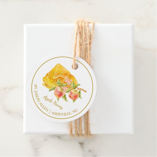 Eenvoudige Honeycomb Apple Infused Honey Hang Labe Bedankjes Labels (In situ)