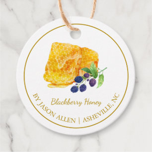 Eenvoudige Honeycomb Blackberry Infused Honey Hang Bedankjes Labels