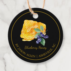 Eenvoudige Honeycomb Blueberry Infused Honey Hang Bedankjes Labels