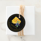 Eenvoudige Honeycomb Blueberry Infused Honey Hang Bedankjes Labels (In situ)