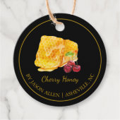 Eenvoudige Honeycomb Cherry Infused Honey Hang Lab Bedankjes Labels (Voorkant)