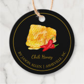 Eenvoudige Honeycomb Chili Infused Honey Hang Labe Bedankjes Labels (Voorkant)