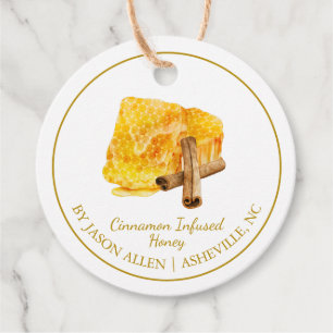 Eenvoudige Honeycomb Cinnamon Infused Honey Hang L Bedankjes Labels