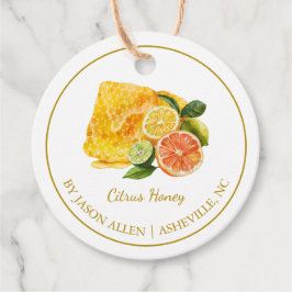 Eenvoudige Honeycomb Citrus Infused Honey Hang Lab Bedankjes Labels