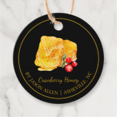 Eenvoudige Honeycomb Cranberry Infused Honey Hang  Bedankjes Labels (Voorkant)