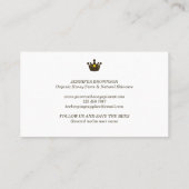 Eenvoudige Honeycomb Crown Queen Bee Visitekaartje (Achterkant)