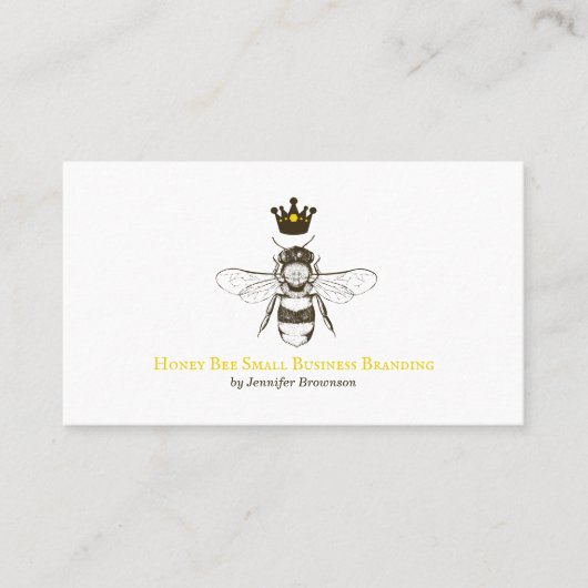 Eenvoudige Honeycomb Crown Queen Bee Visitekaartje (Voorkant)
