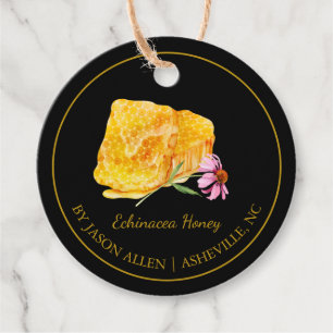 Eenvoudige Honeycomb Echinacea Geïnfundeerde Honey Bedankjes Labels