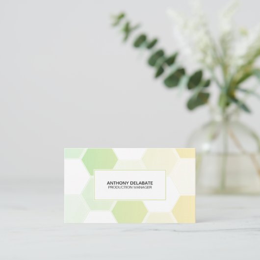 Eenvoudige Honeycomb Green- en White Name Card Visitekaartje (Staand voorkant)